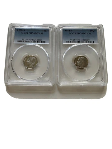 Two Extra Rare Coins Followed by Verification numbers 1978-S 10c PCGS PR70 DCAM Cover