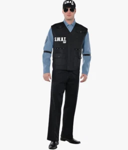 Swat Cop Costume Adult Halloween Costume - Picture 1 of 2