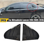 For Mitsubishi Lancer EVO 09-16 Gloss Black Side Vent Window Louver Cover Trim