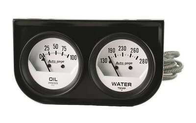 AutoMeter 2323 Auto Gage Gauge Console Oil Pressure Water Temperature 2-1/16" - Image 1 of 3