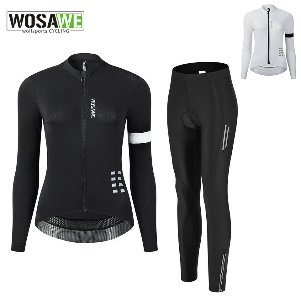 WOSAWE Women's Cycling Suit Bicycle Jersey Bike Running Ladies Padded Long Pants - Image 1 of 4