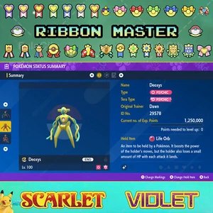 ✨Shiny Deoxys 💎Event Ribbon Master 💎 All Forms 💎 Pokemon Scarlet Violet - Picture 1 of 53