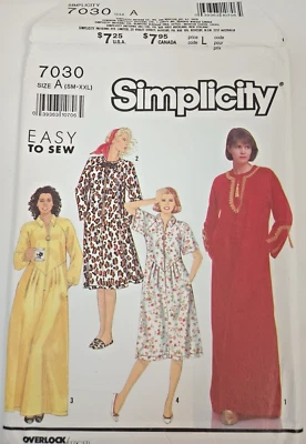 Simplicity 7030 Ladies Caftan Dress Sewing Pattern Size S-XXL Envelope Damage - Image 1 of 4
