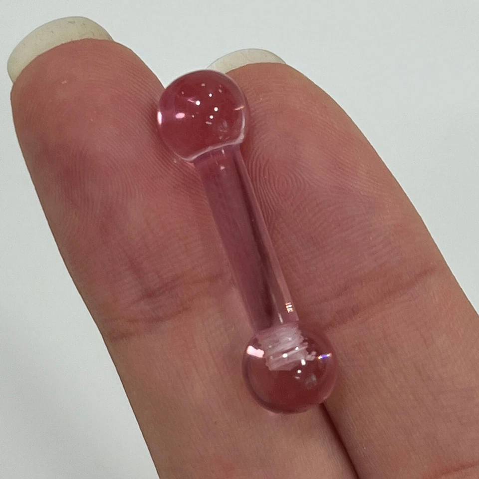 Barra recta acrílica UV 6G anillo de lengua 5/8" pulgadas (15 mm) barra perforadora calibre 6 Foto 1 de 2