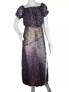 Lulus Womens Short Sleeve Dress Floral Print Maxi Square Neck Lined Size XS - Picture 1 of 8