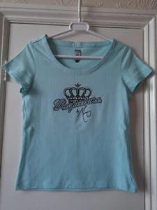 Adidas Missy Elliot Respect Me blue short sleeve T-shirt with Crown Logo size 14 - Picture 1 of 6
