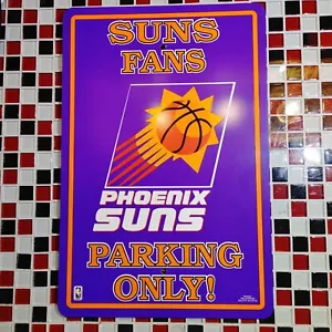 VTG 90's Official Phoenix Suns FAN Parking ONLY Sign 12x18 Plastic Man Cave - Picture 1 of 12