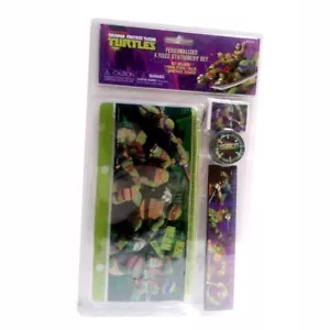 Ninja Turtles School 4 PC Stationery Set Pencil Pouch, Sharpener, Ruler, Eraser - Picture 1 of 2