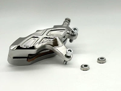 PERFORMANCE MACHINE 6-PISTON CHROME FRONT BRAKE CALIPER RIGHT 13" ROTOR 2000-UP - Image 1 of 4