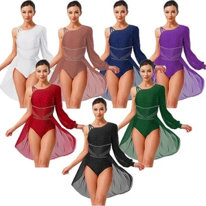 Women Costume Dance Dancewear Figure Skating Dresses Performance Dress Latin - Picture 1 of 95