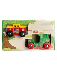 BRIO Richard Scarry Busytown Engine Caboose Magnetic Wooden Train UNVOLLSTÄNDIG - Bild 1 von 6