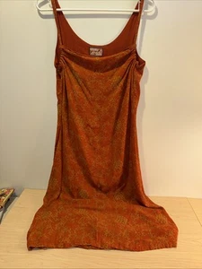 April Cornell Trading Gr. S Rayon Midikleid Vintage Blumen Orange 90er Vintage - Bild 1 von 9