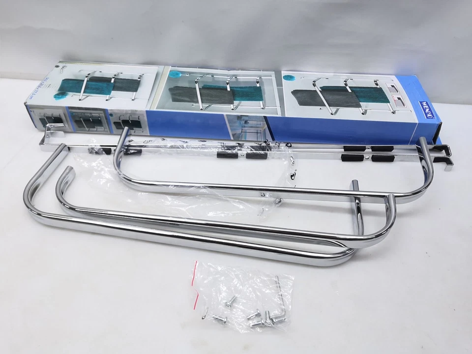 WENKO Portasciugamani Irpinia, per bagno senza foratura, da appendere, acciaio - Immagine 1 di 4