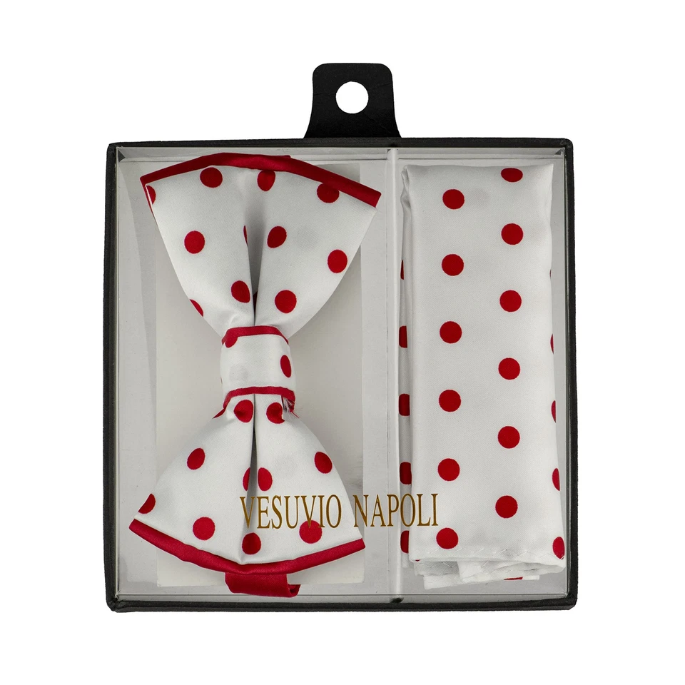 Juego de pañuelos con pajarita diseño de lunares color liso pajarita y pañuelo con lunares Foto 1 de 1