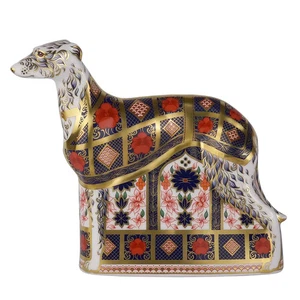 Royal Crown Derby Old Imari Solid Gold Band Lurcher New - Picture 1 of 2