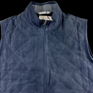 Peter Millar Crown Goat Suede Quilted Lux Full Zip Vest Jacket Large $895 - Picture 1 of 11