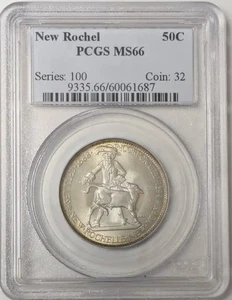 1938 P New Rochelle Commemorative Half Dollar PCGS MS-66 - Picture 1 of 2