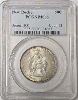 1938 P New Rochelle Commemorative Half Dollar PCGS MS-66 - Image 1 of 2
