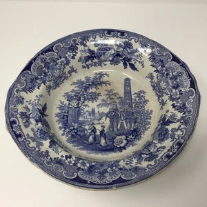 Antique Blue Transferware Denons Egypt Scene Dish 9” - Picture 1 of 6
