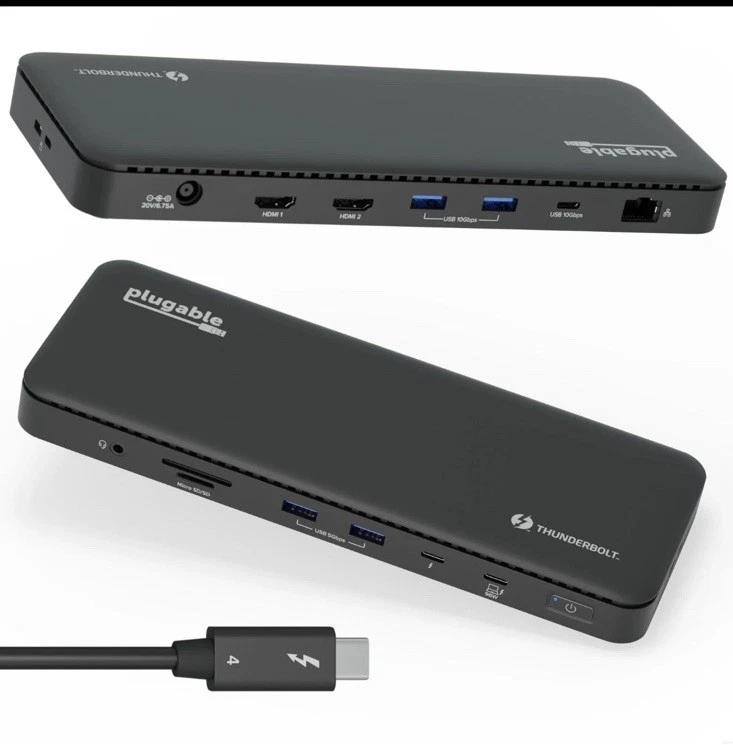 Plugable Technologies TBT4-UD5 Plugable Thunderbolt 4 Dock 100w Charging Laptop - Image 1 of 1