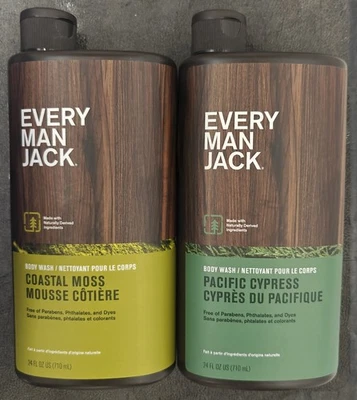 Every Man Jack Body Wash Pacific Cypress +Coastal Moss -2 Pieces 24 Fl Oz - Image 1 of 2