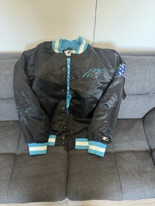 Vtg Rare NFL Carolina Panthers Satin Starter Jacket. Mens XXL - Picture 1 of 9