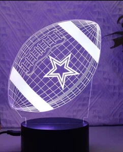Dallas Cowboys 3D LED Light Lamp Collectible NFL Football Team Home Decor Gift - Picture 1 of 5