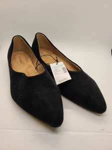 Maurices Black Suede Slip On Flat Shoes Sz 9.5 Tia pointed toe flat - Picture 1 of 6