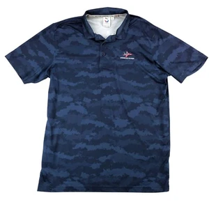 Puma Volition America Golf Polo Shirt Camo Print Patriotic Logo Men Medium Jet - Picture 1 of 10