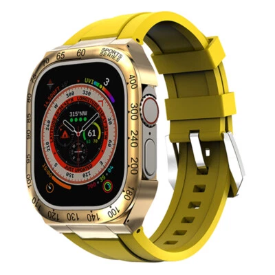 Correa de reloj con bisel de metal de acero inoxidable para Apple Watch Band Ultra 3/2 49 mm Foto 1 de 4