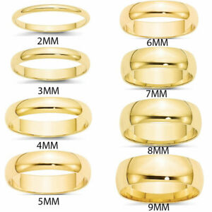 Men & Ladies  Yellow Gold Tungsten carbide Shiny Domed Wedding Band ring 