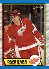 1989-90 O-Pee-Chee Red Wings Hockey Card #13 Dave Barr