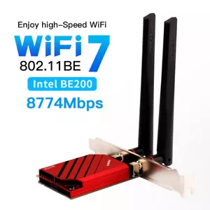 BE8800 Desktop Wireless PCIe Network Card WiFi 7 Tri-Band WiFi Bluetooth Adapter - Picture 1 of 7