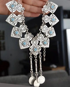 Bib necklace, Tribal Necklace, Choker necklace, Tribal Bib Necklace, Boho (657) - Picture 1 of 12