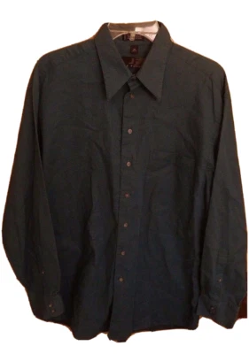 Camisa social masculina J. Ferrar tamanho 16 34/35 manga longa botão frontal algodão xadrez - Imagem 1 de 4