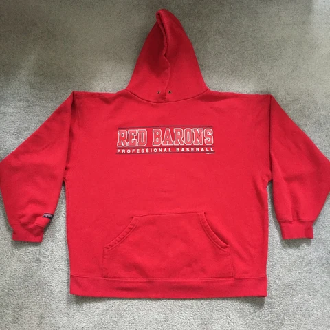 Scranton Wilkes Barre Red Barons Baseball Jansport Mens XL Hooded Red Sweatshirt Cover