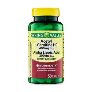 Acetyl L-Carnitine 400mg + Alpha Lipoic Acid 200mg 50 Capsules Wellness Support - Picture 1 of 4