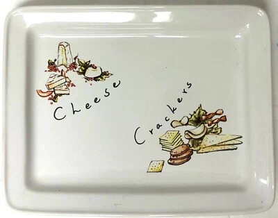 CERÁMICA GRANERO QUESO Y GALLETA RECTANGULAR PLATO PESADO PORCELANA 15 1/4" X 12" Foto 1 de 4