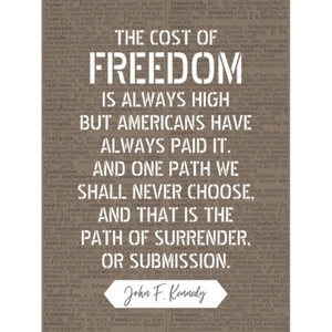 Wörterbuch Seite Zitat John F Kennedy Freedom Price amerikanischer Leinwanddruck Poster - Bild 1 von 6