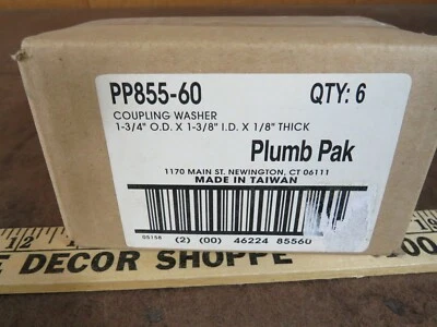 6 NOS Plumbing Coupling Washer 1 3/4 o.d. 1 3/8 I.D. 1/8 Thick parts repair sink - Image 1 of 4