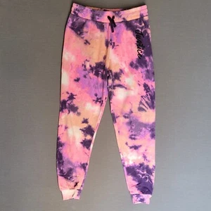 Justice Girls Tie Dye Joggers Sweatpants Sz Large 12/14 Pink Purple - Picture 1 of 6