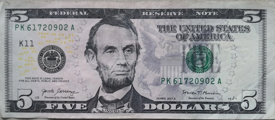 USA 2017 Series $5 Note PK 61720902 A - Image 1 of 2