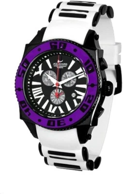 Aquaswiss 计时码表瑞士石英表 50 毫米手表紫色不锈钢 62XG0112 — 第 1/2 张图片