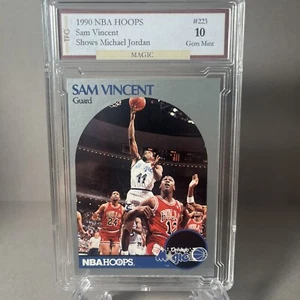 1990 NBA HOOPS Sam Vincent Shows Jordan #223 GEM MINT 10 - Picture 1 of 2