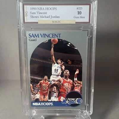 1990 NBA HOOPS Sam Vincent Shows Jordan #223 GEM MINT 10 - Image 1 of 2
