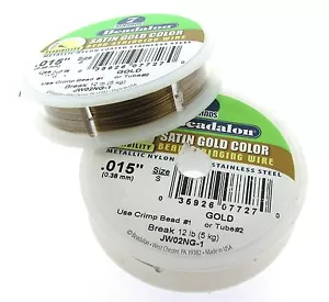 100' SATIN GOLD Beadalon 7-Strand .015" Stringing Wire /G1 - Picture 1 of 1