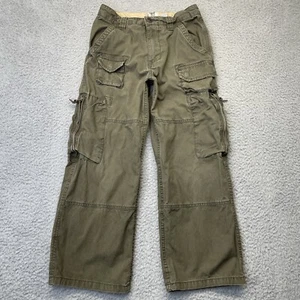 Old Navy Cargo Pants Kids 8 Green Pockets Fishing Hiking Unisex Y2K Outdoor - Picture 1 of 19