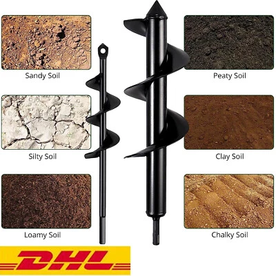 Erdbohrer für Bohrmaschine, Förderschnecke Erdbohrer Hand Spiralbohrer Garten - Bild 1 von 4