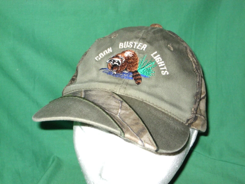 #3303C - COON BUSTER LIGHTS  BALL CAP, HAT  - RACOON HUNTERS - NIGHT HUNTERS - Image 1 of 4