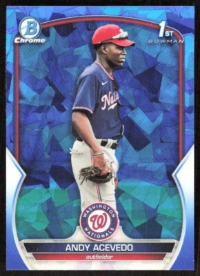 2023 4085B Bowman Chrome Prospects Blue SAPPHIRE REFRACTOR Andy Acevedo - Image 1 of 2